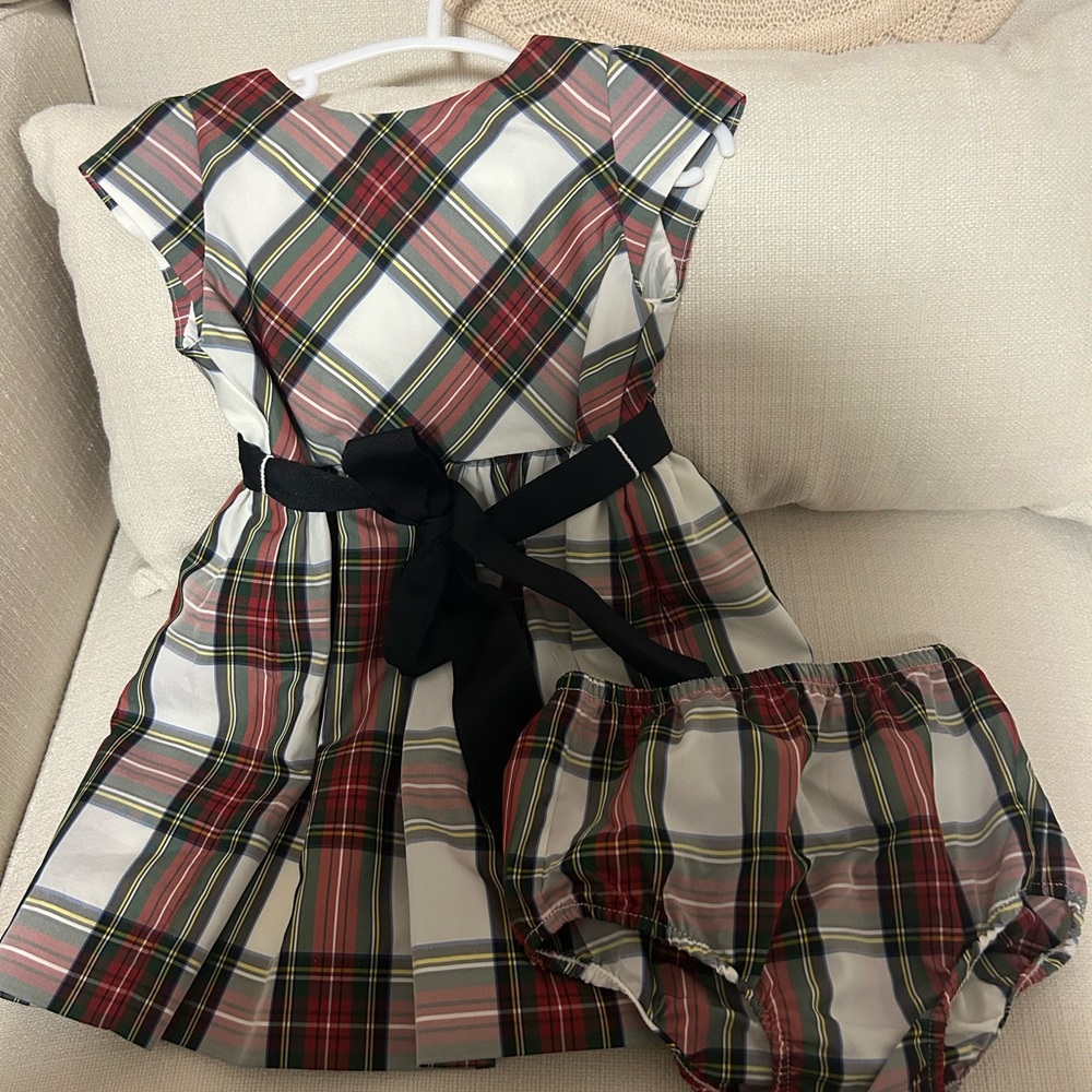 Ralph Lauren Plaid Dress with Black Bow
